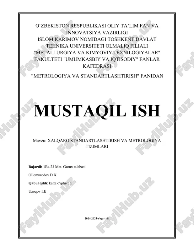 xalqaro standartlashtirish va metrologiya tizimlari.docx — DOCX