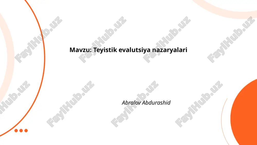 teyistik evalutsiya nazaryalari.pptx — PPTX