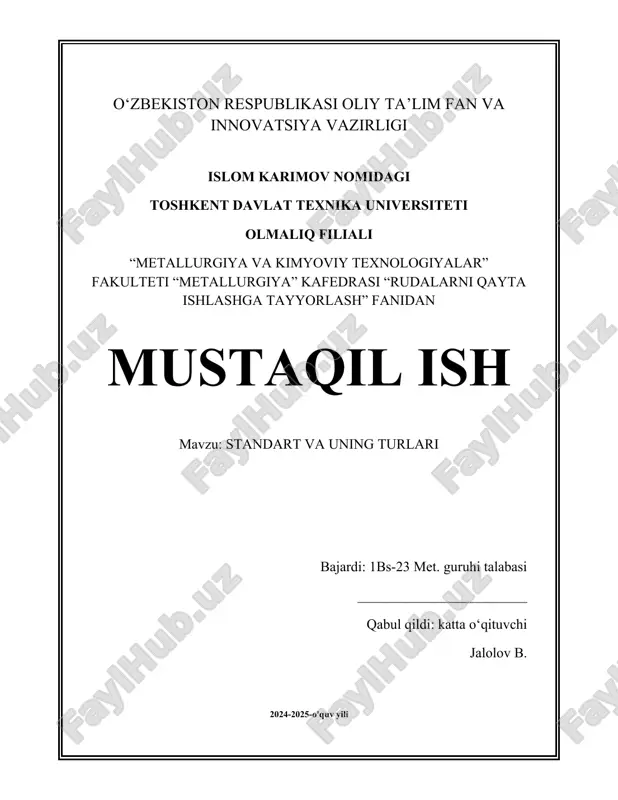 standart va uning turlari.docx — DOCX