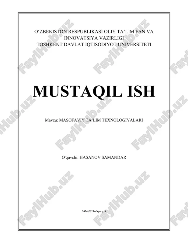 masofaviy taʼlim texnologiyalari.docx — DOCX