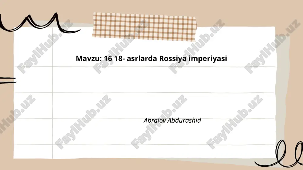 16 18- asrlarda rossiya imperiyasi.pptx — PPTX