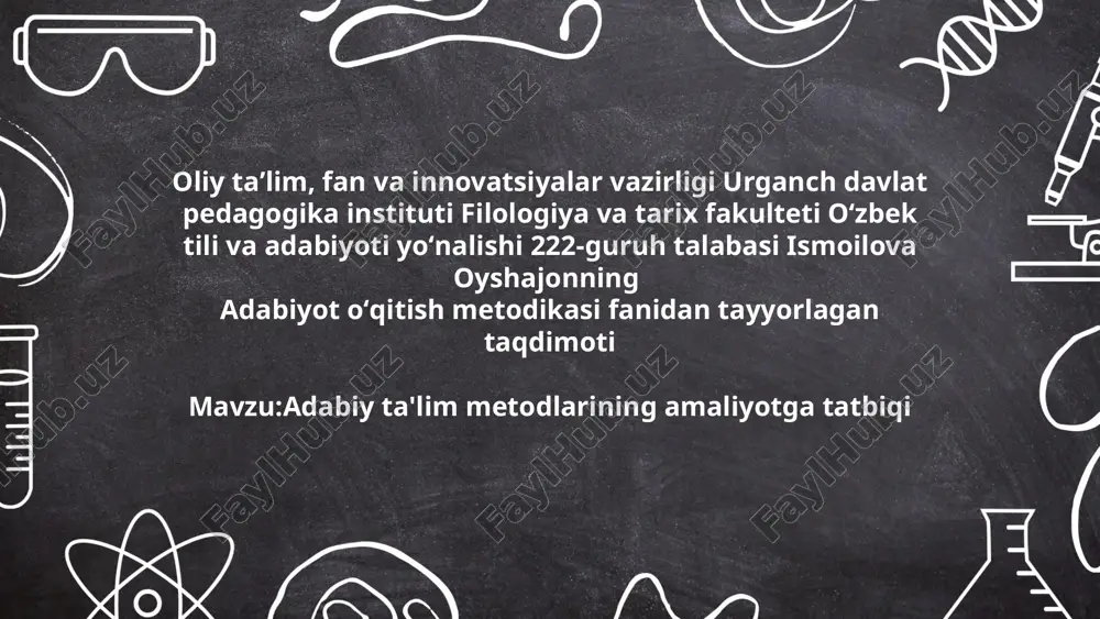 adabiy ta'lim metodlarining amaliyotga tatbiqi.pptx — PPTX