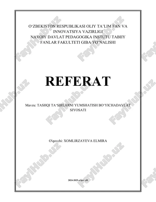 tashqi ta‘sirlarni yumshatish bo‘yichadavlat siyosati.docx — DOCX
