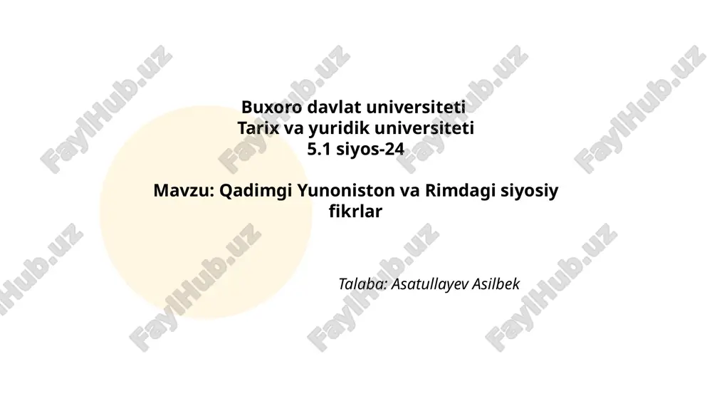qadimgi yunoniston va rimdagi siyosiy fikrlar.pptx — PPTX