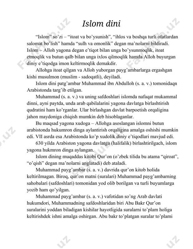 islom dini — DOCX