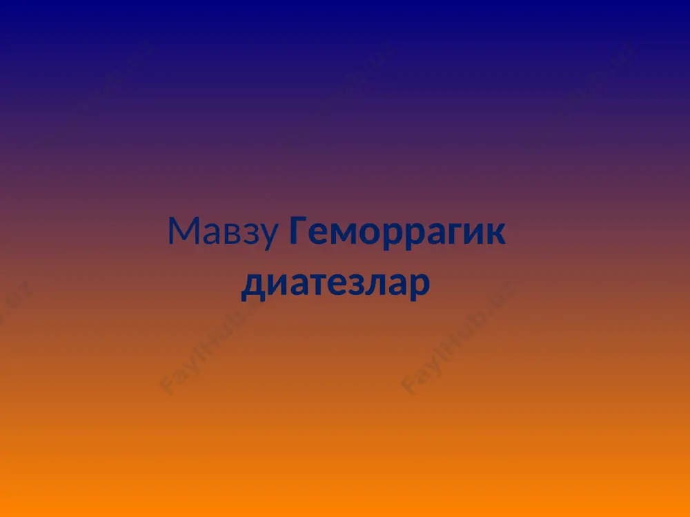 gemorragik diatezlar — PPT