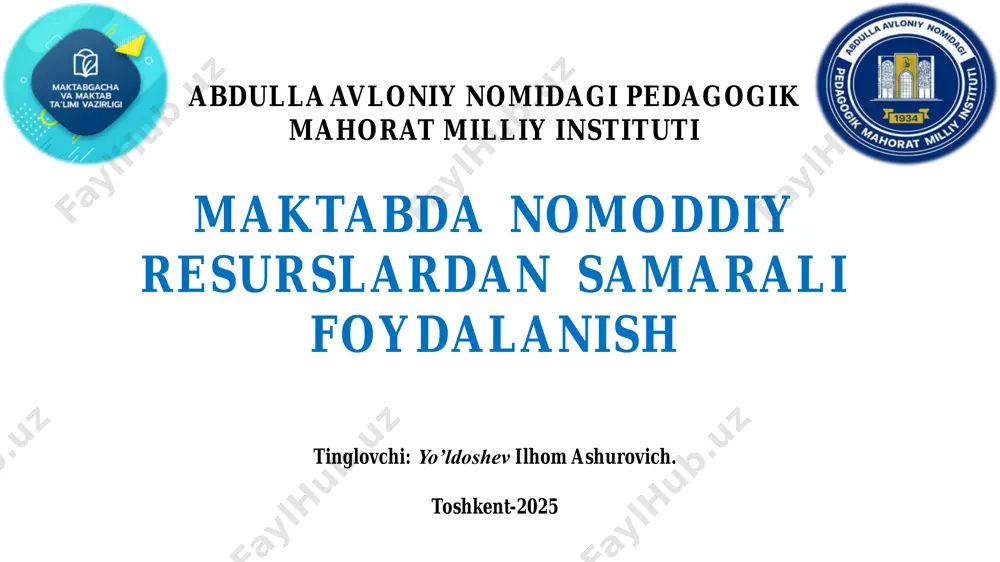 maktabga nomoddiy resurslardan samarali foydalanish — PDF