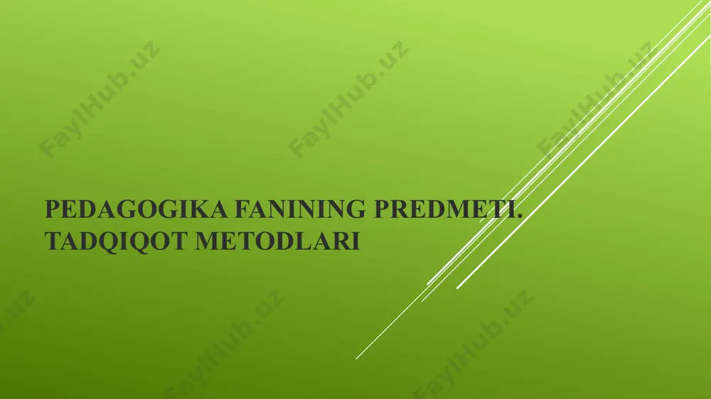pedagogika fanining predmeti — PPTX