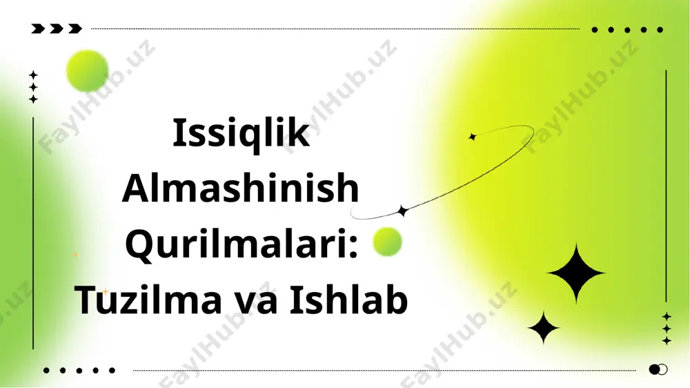 issiqlik almashinish qurilmalari — PPTX