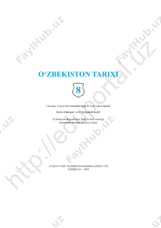 8-sinf "o'zbekiston tarixi" — PDF