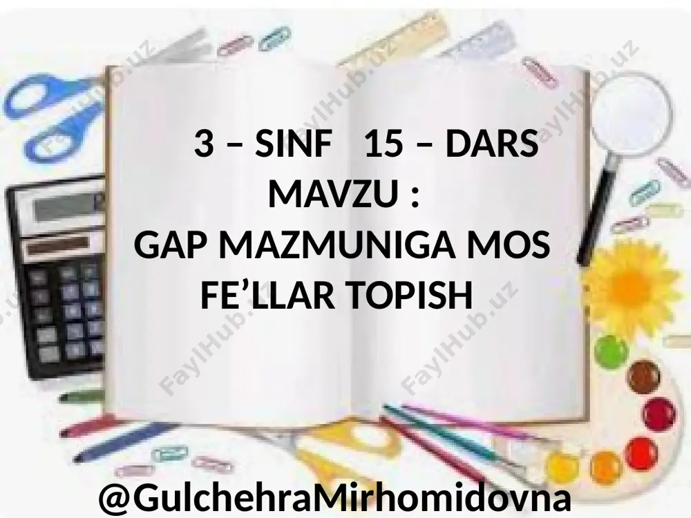 ona tili 4-chorak 3-sinf15-dars @gulchehramirhomidovna — PPTX