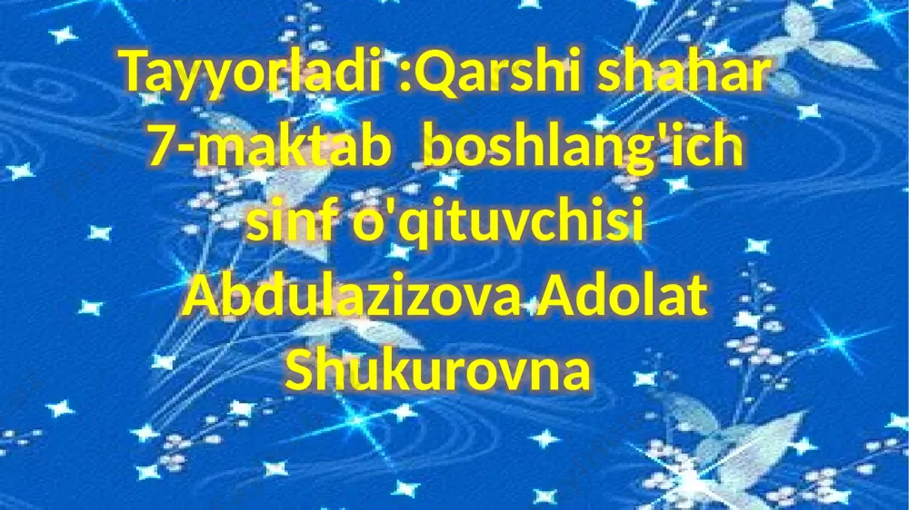 24- dars ona tili adolat 4- sinf — PPTX