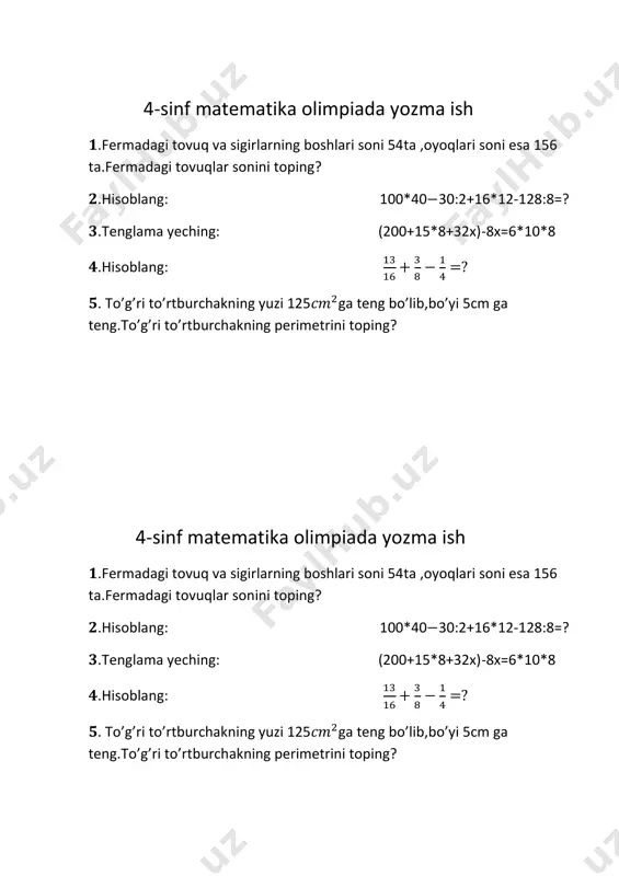 4-sinf yozma — PDF