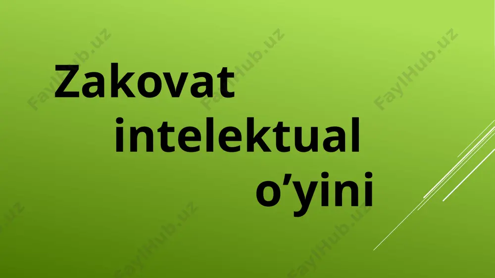 zakovat savollari 2026 4-sinflar uchun — PPTX