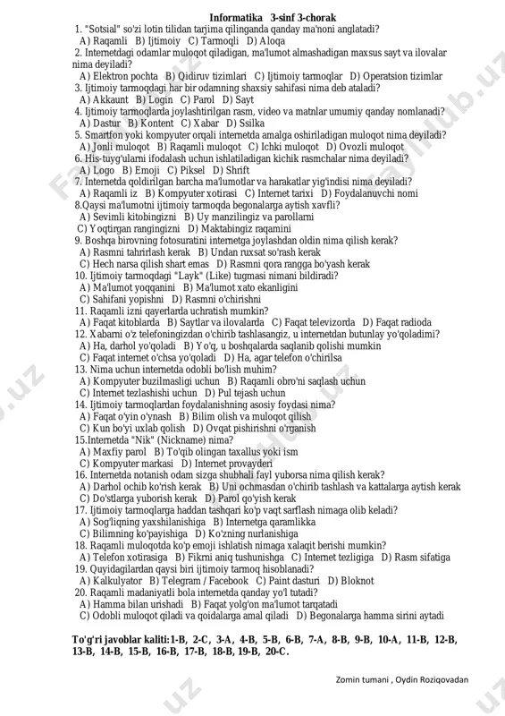informatika 3-chorak ni — PDF