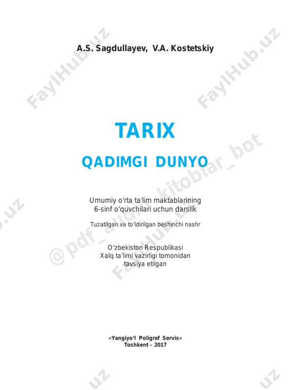 6 sinf tarix darsligi 2017 — PDF