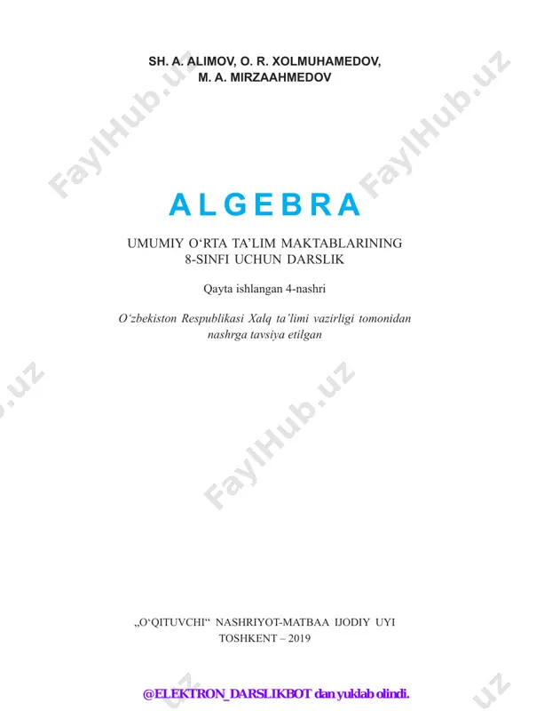 8-sinf algebra 2019 (@elekton_darslikbot) — PDF