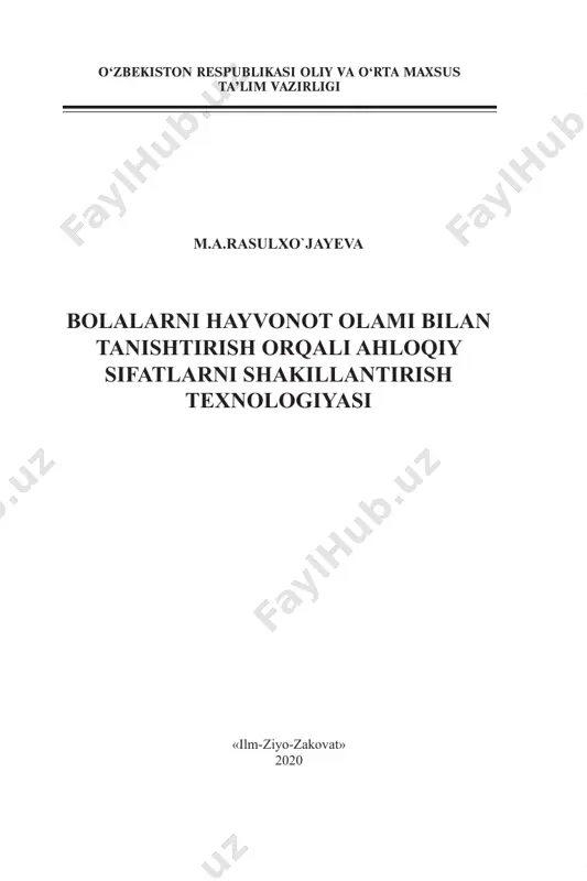bolalarni hayvonot olami bilan tanishtirish — PDF