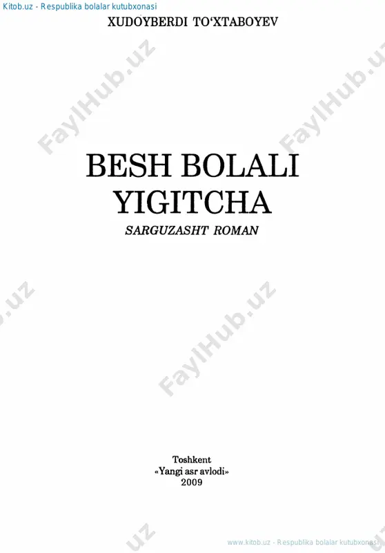 besh bolali yigitcha [@kitob_pdf_yuklabot] — PDF