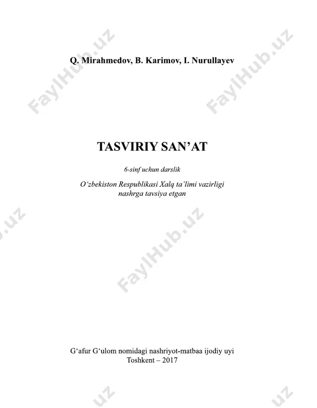 tasviriy san'at 6-sinf — PDF