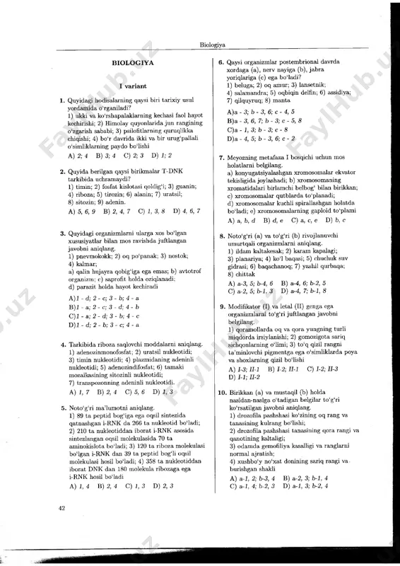 biologiya test(@kitob_ulashaman_bot) — PDF