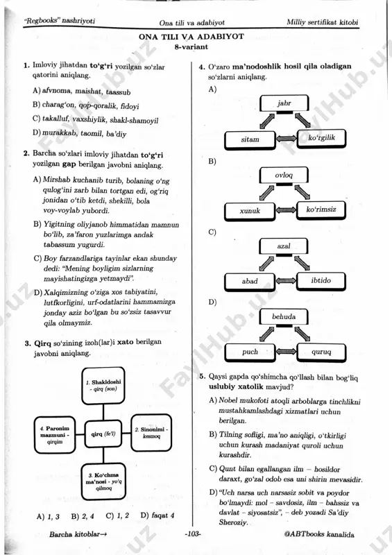 davron akbar milliy sertifikat. 8-variant — PDF