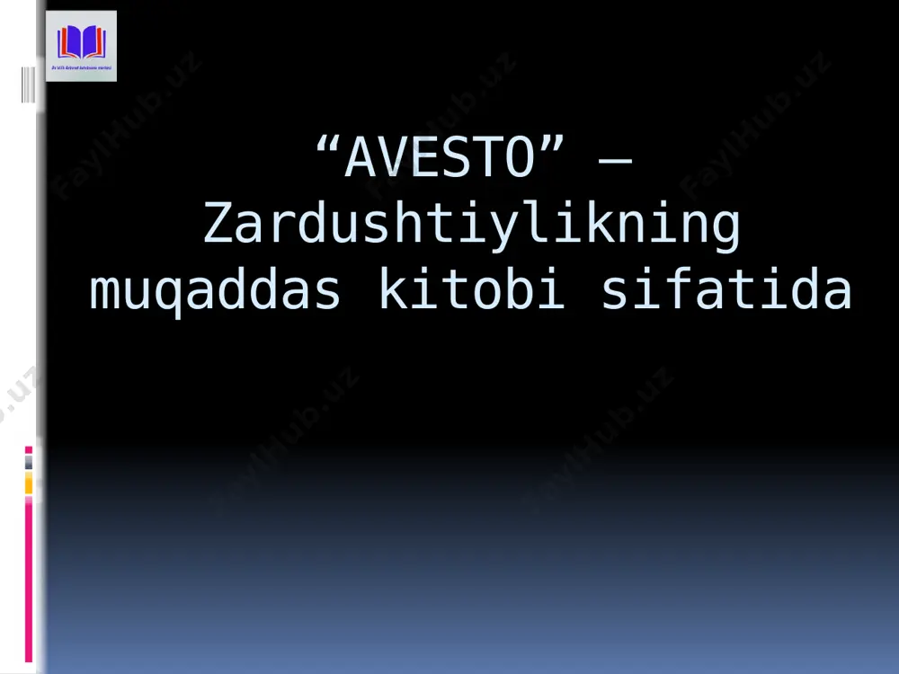 “avesto” kitobi haqida — PPTX