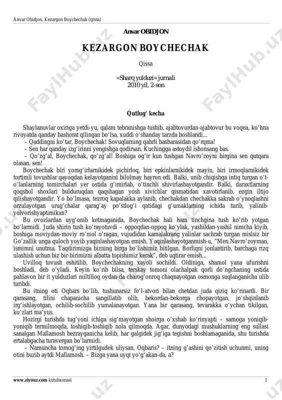 anvar_obidjon_kezargon_boychechak_lotin_ziyouz_com — PDF