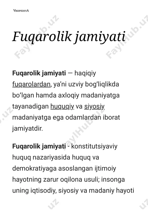 fuqarolik jamiyati - vikipediya — PDF