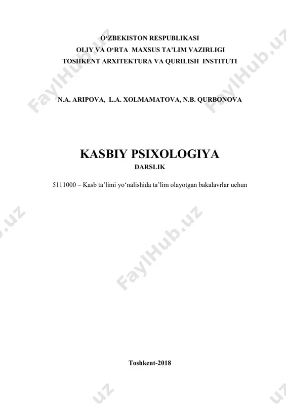 kasbiy psixologiya — PDF