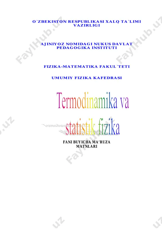 stat fiz termodinamika uzb — PDF