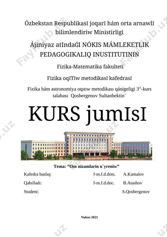 qosbergenov sultanbek kurs jumisi — DOCX