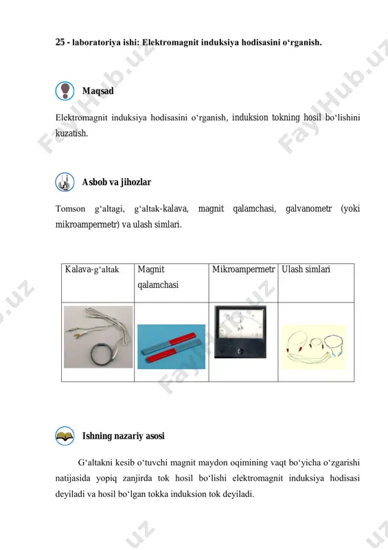 13.faradeyning elektromagnit induksiya qonunini o’rganish — PDF