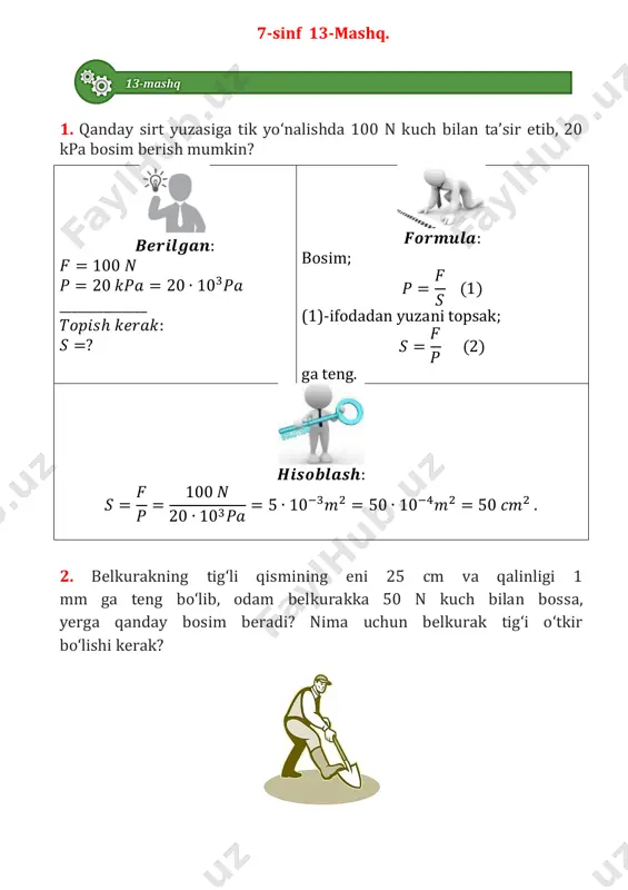 7 sinf 13-mashq yechim — PDF