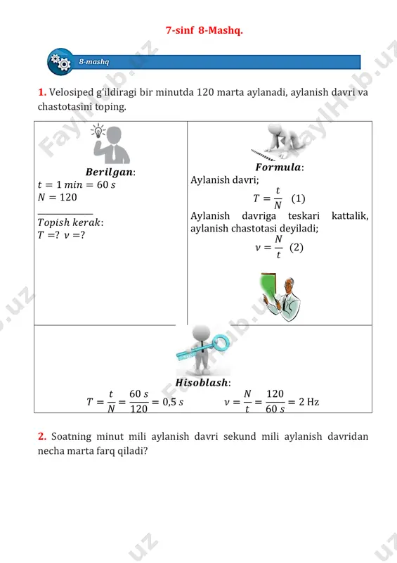 7 sinf 8-mashq yechim — PDF