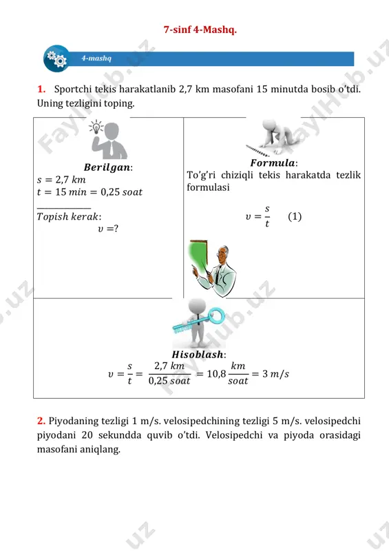 7 sinf 4-mashq yechim — PDF