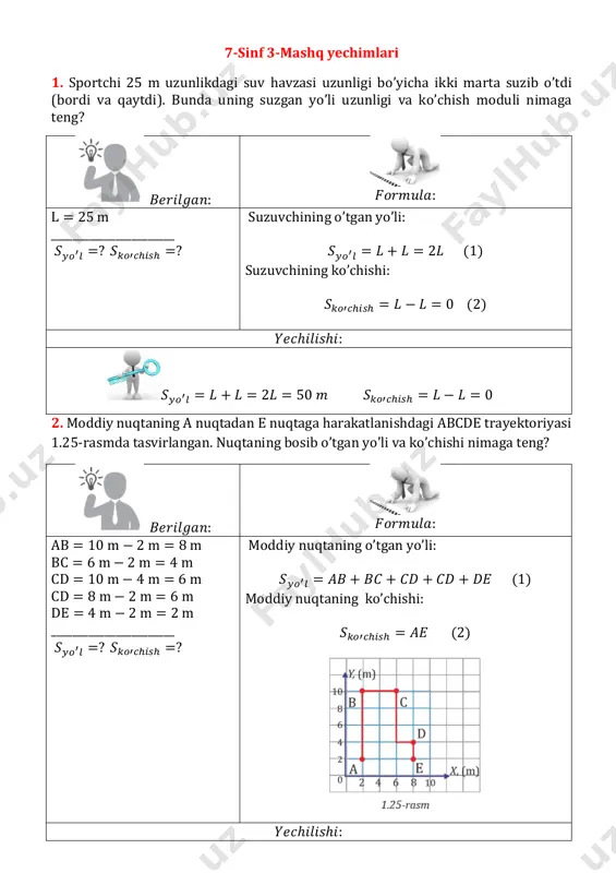 7 sinf 3-mashq yechim — PDF