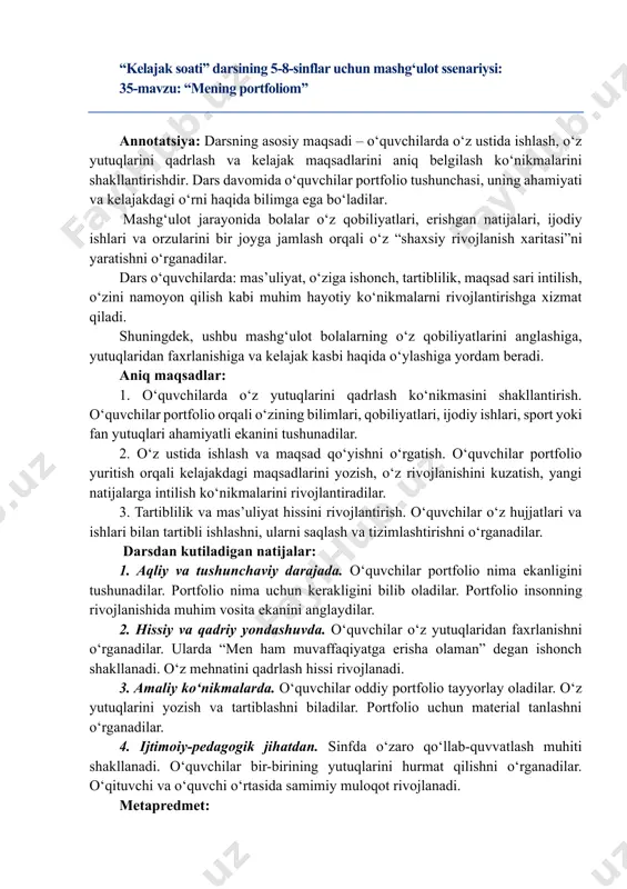 kelajak soati 5-8-sinf 35-mavzu — PDF