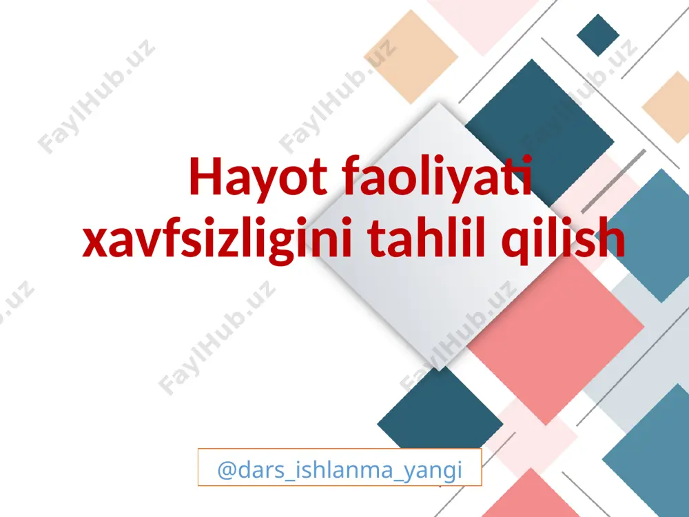 4-mustaqil ish.hayot faoliyati xavfsizligini tahlil qilish+ — PPTX