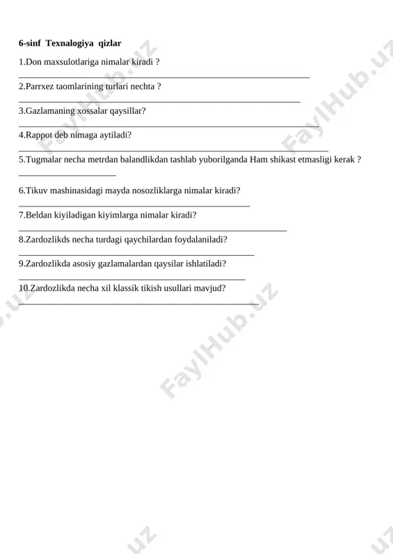 6_sinf_texnologiya_qizlar_monitoring_savollar_@e_baza_ishreja — DOCX