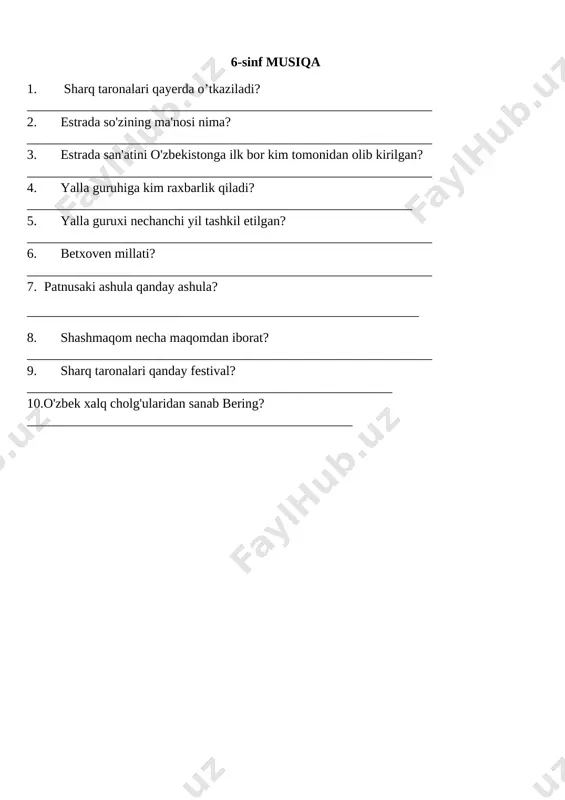 6-sinf musiqa monitoring savollar @e_baza_ishreja — DOCX