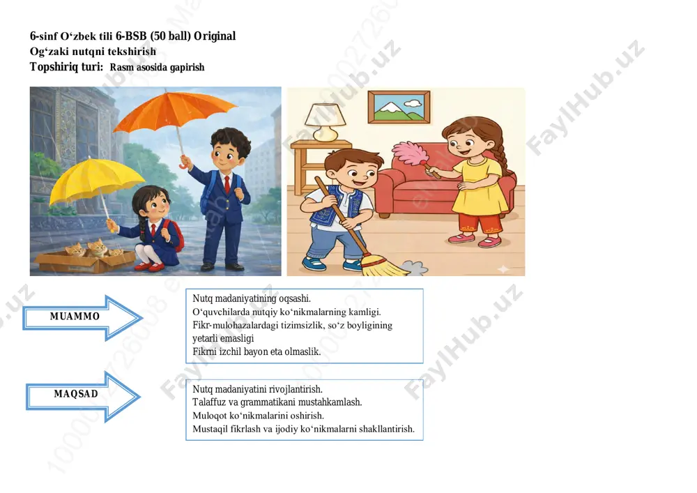 6-sinf o'zbek tili 6-bsb @summativ_formativ_baholash — PDF