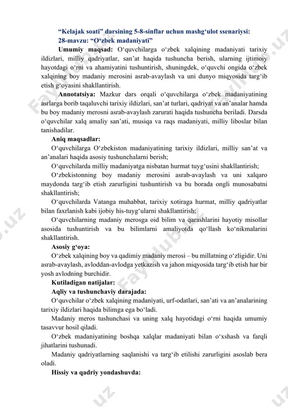 kelajak soati 5-8-sinf 28-mavzu — PDF