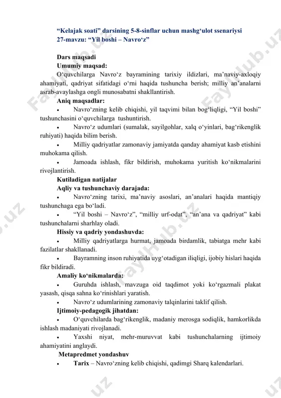 kelajak soati 5-8-sinf 27-mavzu — PDF