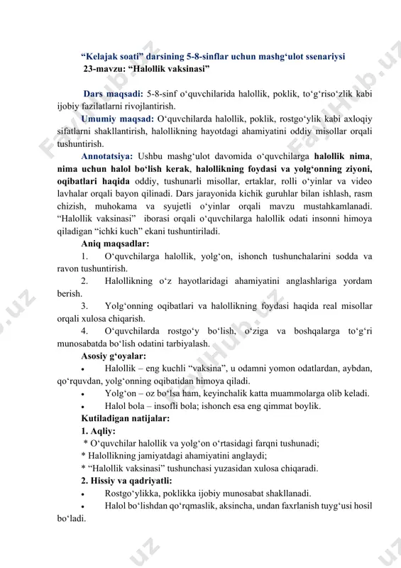 kelajak soati 5-8-sinf 23-mavzu — PDF