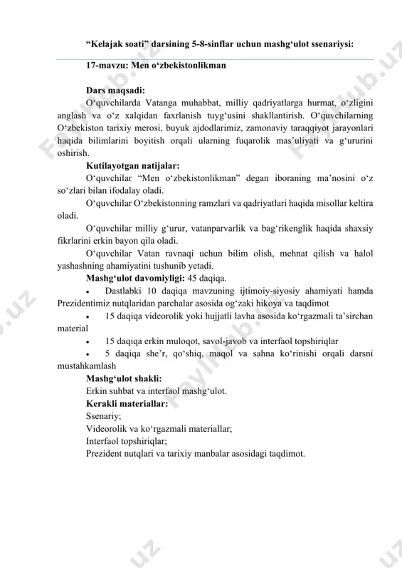 kelajak soati 5-8-sinf 17-mavzu — PDF