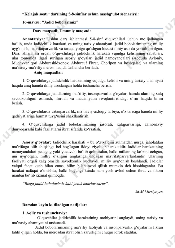 kelajak soati 5-8-sinf 16-mavzu — PDF
