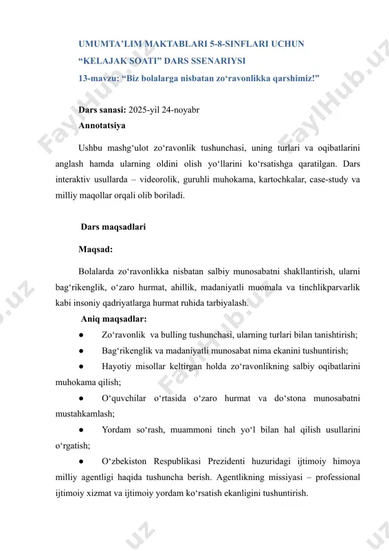 kelajak soati 5-8-sinf 13-mavzu — PDF