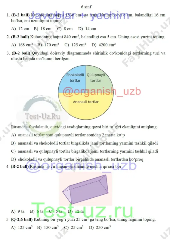 6 sinf matematika chsb-4 demo — DOCX
