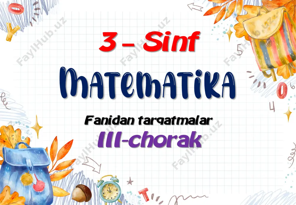3_sinf_matematika_tarqatmalar_3_chorak_2025_2026_o'quv_yili — PDF